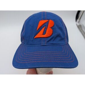 Bridgestone Golf Hat Blue Orange Embroidered Logo Adjustable Strapback Cap
